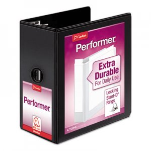 Cardinal Performer ClearVue Slant-D Ring Binder, 3 Rings, 5" Capacity, 11 x 8.5, Black CRD17951 17951