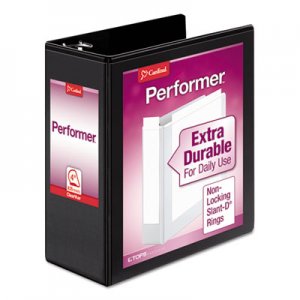 Cardinal Performer ClearVue Slant-D Ring Binder, 3 Rings, 4" Capacity, 11 x 8.5, Black CRD17811 17811CB