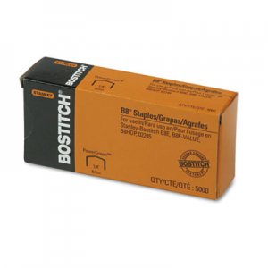 Bostitch B8 PowerCrown Premium Staples, 0.25" Leg, 0.5" Crown, Steel, 5,000/Box BOSSTCRP211514 STCRP21151/4