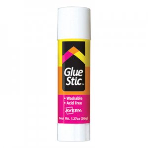 Avery Permanent Glue Stic, 1.27 oz, Applies White, Dries Clear AVE00196 00196