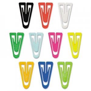GEM Plastic Paper Clips, Large (No. 6), Assorted Colors, 200/Box GEMPC0600