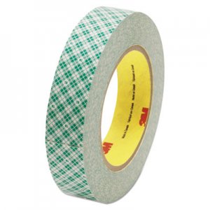 3M Double-Coated Tissue Tape, 3" Core, 1" x 36 yds, White MMM410M 410M
