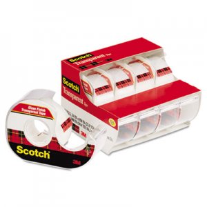 Scotch Transparent Tape In Handheld Dispenser, 1" Core, 0.75" x 70.83 ft, Transparent, 4/Pack MMM4184 4184