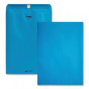 Quality Park Clasp Envelope, #90, Square Flap, Clasp/Gummed Closure, 9 x 12, Blue, 10/Pack QUA38737