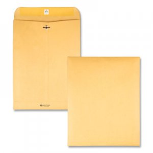 Quality Park Clasp Envelope, #12 1/2, Square Flap, Clasp/Gummed Closure, 9.5 x 12.5, Brown Kraft, 100