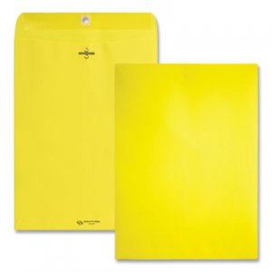 Quality Park Clasp Envelope, #90, Square Flap, Clasp/Gummed Closure, 9 x 12, Yellow, 10/Pack QUA38736