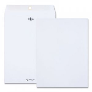 Quality Park Clasp Envelope, #90, Square Flap, Clasp/Gummed Closure, 9 x 12, White, 100/Box QUA38390