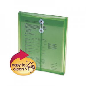 Smead Poly String and Button Interoffice Envelopes, String and Button Closure, 9.75 x 11.63, Transparent Green, 5/Pack