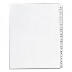 Avery Preprinted Legal Exhibit Side Tab Index Dividers, Allstate Style, 25-Tab, 51 to 75, 11 x 8.5, White