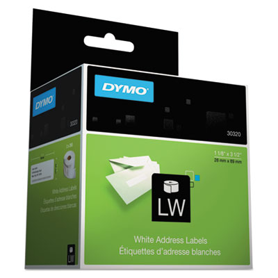 DYMO Address Labels, 1-1/8 x 3-1/2, White, 520/Box 30320 DYM30320