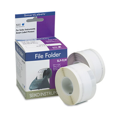 Seiko Self-Adhesive Folder Labels, 9/16 x 3-7/16, White, 260/Box SLP-FLW SKPSLPFLW
