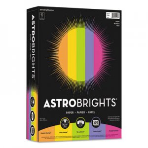 Astrobrights Color Paper - "Happy" Assortment, 24lb, 8.5 x 11, Assorted Happy Colors, 500/Ream WAU21289 21289