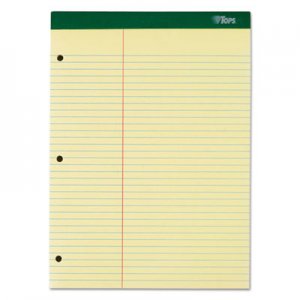 TOPS Double Docket Pad, Extra Stiff Back, 8 1/2 x 11 3/4, Canary, 100 Sheets TOP63394 63394