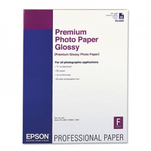 Epson Premium Photo Paper, 68 lbs., High-Gloss, 17 x 22, 25 Sheets/Pack EPSS042092 S042092