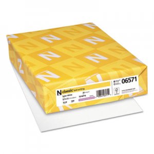 Neenah Paper CLASSIC Laid Stationery, 97 Bright, 24 lb, 8.5 x 11, Solar White, 500/Ream NEE06571 06571