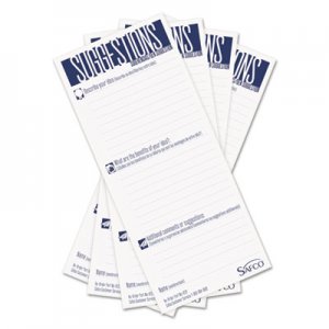 Safco Suggestion Box Cards, 3-1/2 x 8, White, 25 Cards/Pack SAF4231 4231