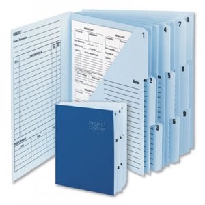 Smead 10-Pocket Project Organizer, 10 Sections, 1/3-Cut Tab, Letter Size, Lake Blue/Navy Blue SMD89200 89200