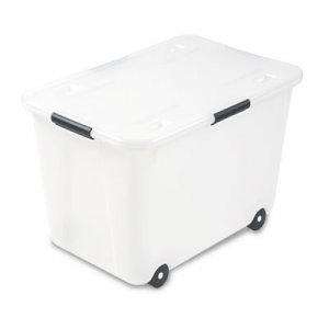 Advantus Rolling 15-Gal. Storage Box, Letter/Legal Files, 23.75" x 15.75" x 15.75", Clear AVT34009 34009