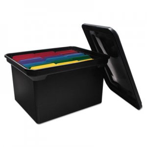 Advantus File Tote with Lid, Letter/Legal Files, 14.13" x 18" x 10.75", Black AVT34052 34052