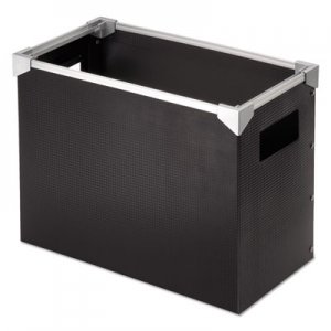 Pendaflex Poly Desktop File Box, Letter Files, 13" x 6.25" x 9.5", Black/Silver PFX01151 01151