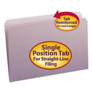 Smead Reinforced Top Tab Colored File Folders, Straight Tab, Legal Size, Lavender, 100/Box SMD17410 17410