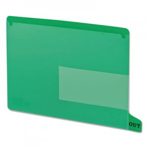 Smead Colored Poly Out Guides with Pockets, 1/3-Cut End Tab, Out, 8.5 x 11, Green, 25/Box