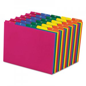 Pendaflex Poly Top Tab File Guides, 1/5-Cut Top Tab, 1 to 30-31, 8.5 x 11, Assorted