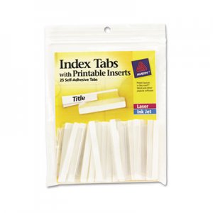 Avery Insertable Index Tabs with Printable Inserts, 1/5-Cut Tabs, Clear, 2" Wide, 25/Pack AVE16241 16241