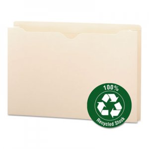 Smead 100% Recycled Top Tab File Jackets, Straight Tab, Legal Size, Manila, 50/Box SMD75607 75607
