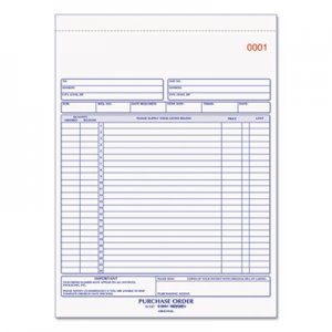 Rediform Purchase Order Book, 8 1/2 x 11, Letter, Three-Part Carbonless, 50 Sets/Book RED1L147 1L147