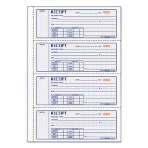 Rediform Money Receipt Book, 7 x 2 3/4, Carbonless Triplicate, 100 Sets/Book RED8L808 8L808