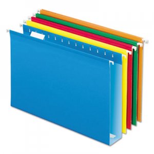 Pendaflex Extra Capacity Reinforced Hanging File Folders with Box Bottom, Legal Size, 1/5-Cut Tab, Assorted, 25/Box PFX4153X2ASST