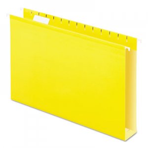 Pendaflex Extra Capacity Reinforced Hanging File Folders with Box Bottom, Legal Size, 1/5-Cut Tab, Yellow, 25/Box PFX4153X2YEL