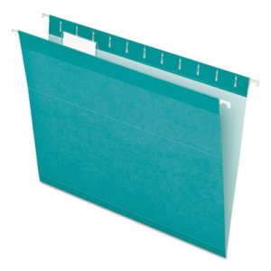 Pendaflex Colored Reinforced Hanging Folders, Letter Size, 1/5-Cut Tab, Aqua, 25/Box PFX415215AQU 04152 1/5 AQU
