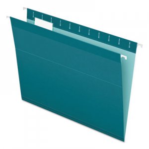 Pendaflex Colored Reinforced Hanging Folders, Letter Size, 1/5-Cut Tab, Teal, 25/Box PFX415215TEA 04152 1/5 TEA