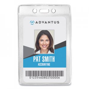 Advantus Security ID Badge Holder, Vertical, 3.13 x 4.88, Clear, 50/Box AVT75419 75419
