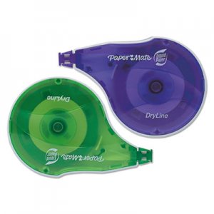 Paper Mate Liquid Paper DryLine Correction Tape, Non-Refillable, 1/6" x 472", 2/Pack PAP6137206 6137206