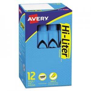 Avery HI-LITER Desk-Style Highlighters, Chisel Tip, Light Blue, Dozen, (7746) AVE07746 07746