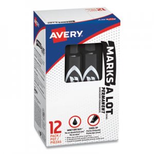 Avery Marks-A-Lot Regular Desk-Style Permanent Marker, Chisel Tip, Black, Dozen AVE07888 07888