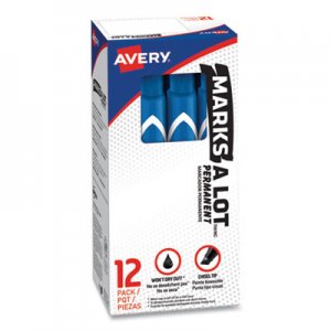 Avery Marks-A-Lot Large Desk-Style Permanent Marker, Chisel Tip, Blue, Dozen AVE08886 08886