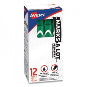 Avery Marks-A-Lot Large Desk-Style Permanent Marker, Chisel Tip, Green, Dozen AVE08885 08885