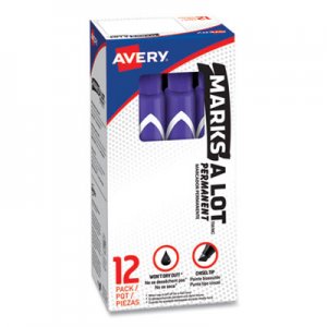 Avery Marks-A-Lot Large Desk-Style Permanent Marker, Chisel Tip, Purple, Dozen AVE08884 08884