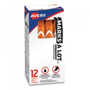 Avery Marks-A-Lot Large Desk-Style Permanent Marker, Chisel Tip, Orange, Dozen AVE08883 08883