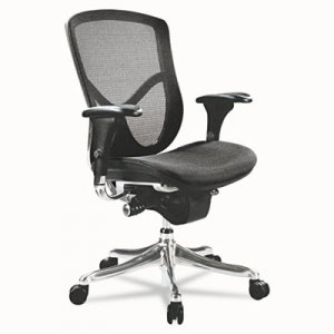 Alera EQ Series Ergonomic Multifunction Mid-Back Mesh Chair, Aluminum Base ALEEQA42ME10A