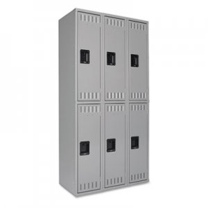 Tennsco Double Tier Locker, Triple Stack, 36w x 18d x 72h, Medium Gray TNNDTS121836CMG DTS121836CMG