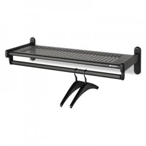 Quartet Metal Wall Shelf Rack, Powder Coated Textured Steel, 48w x 14.5d x 6h, Black QRT20404 20404