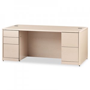 HON 10700 Series Double Pedestal Desk with Full-Height Pedestals, 72" x 36" x 29.5", Natural Maple HON10799DD H10799