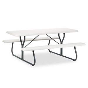Iceberg IndestrucTables Too 1200 Series Resin Picnic Table, 72w x 30d, Platinum/Gray ICE65923 65923