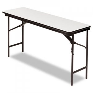 Iceberg Premium Wood Laminate Folding Table, Rectangular, 60w x 18d x 29h, Gray/Charcoal ICE55277 55277