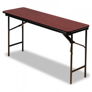 Iceberg Premium Wood Laminate Folding Table, Rectangular, 72w x 18d x 29h, Mahogany ICE55284 55284